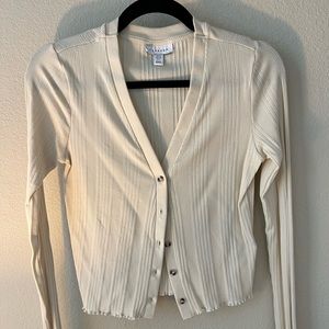 Topshop cream long sleeve button front cardigan size 8